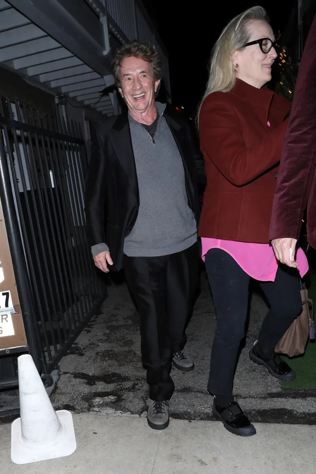 Meryl Streep and Martin Short are seen leaving Italian restaurant Giorgio Baldi after having dinner as friends in Santa Monica. 