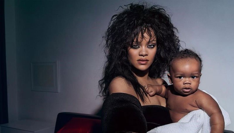 Rihanna with her son